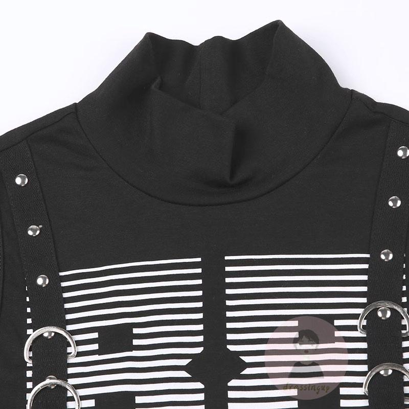 Áo Tank Top Nữ Cổ Lọ In Chữ