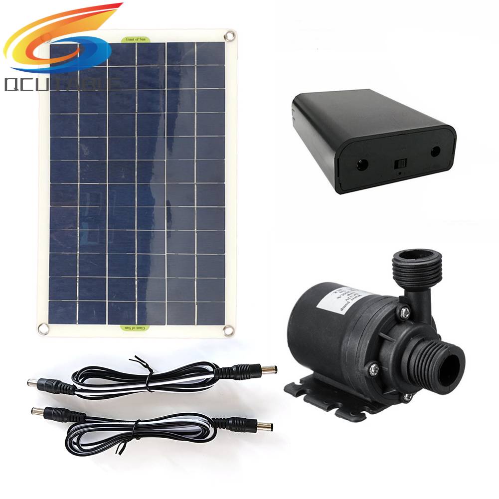 Máy Bơm Nước Năng Lượng Mặt Trời Không Chổi Than 50W 800L / H DC 12V Đen