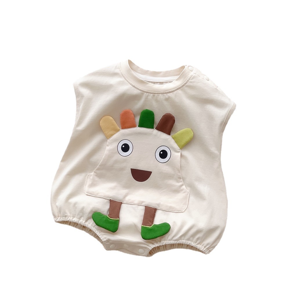 Bộ Áo Liền Quần In Họa Tiết Hoạt Hình Dễ Thương Phong Cách Hàn Quốc Thời Trang Cho Bé Sơ Sinh Từ 0-24 Tháng