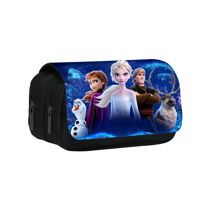 Túi Đựng Bút Hai Ngăn Nắp Lật In Hình Frozen Sức Chứa Lớn