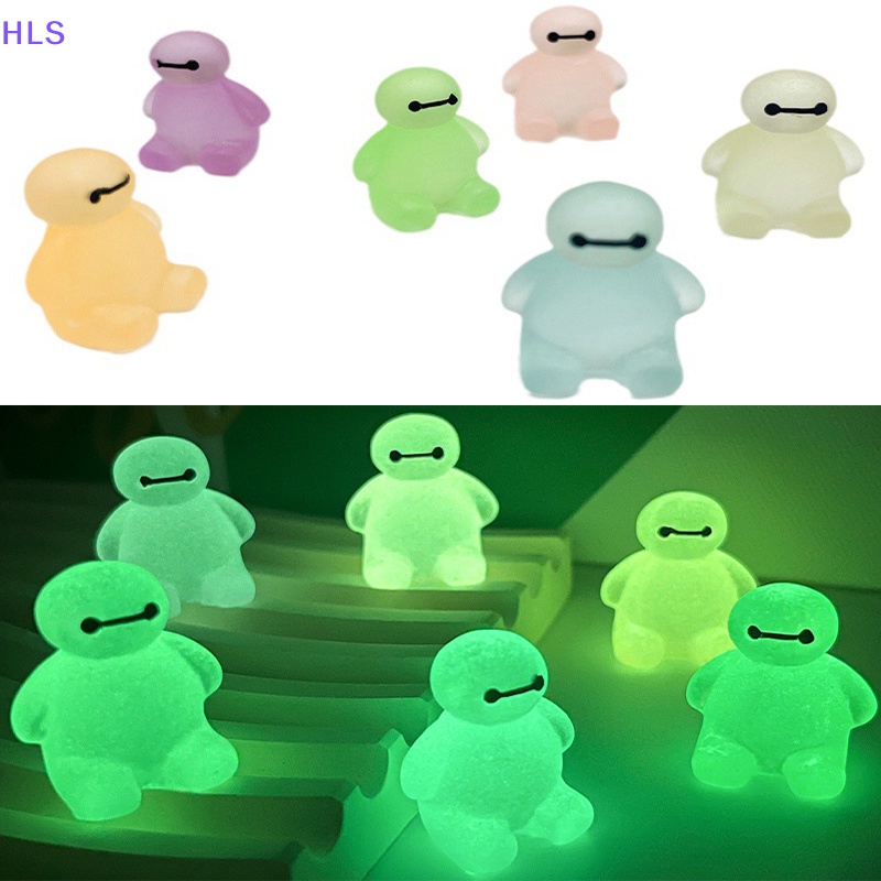 [HLS] Set 5 Đồ trang trí Baymax Mini Bằng Nhựa Phát Sáng Trong Bóng Tối Trang Trí Nhà Búp Bê DIY Màu Sắc Ngẫu Nhiên