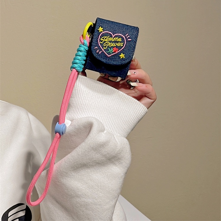 Vỏ Bảo Vệ Hộp Sạc Tai Nghe AirPods 1 2 3 4 Pro inPods i12 Bluetooth Không Dây Chất Liệu Denim Mềm Thêu Chữ Tiếng Anh Dễ Thương