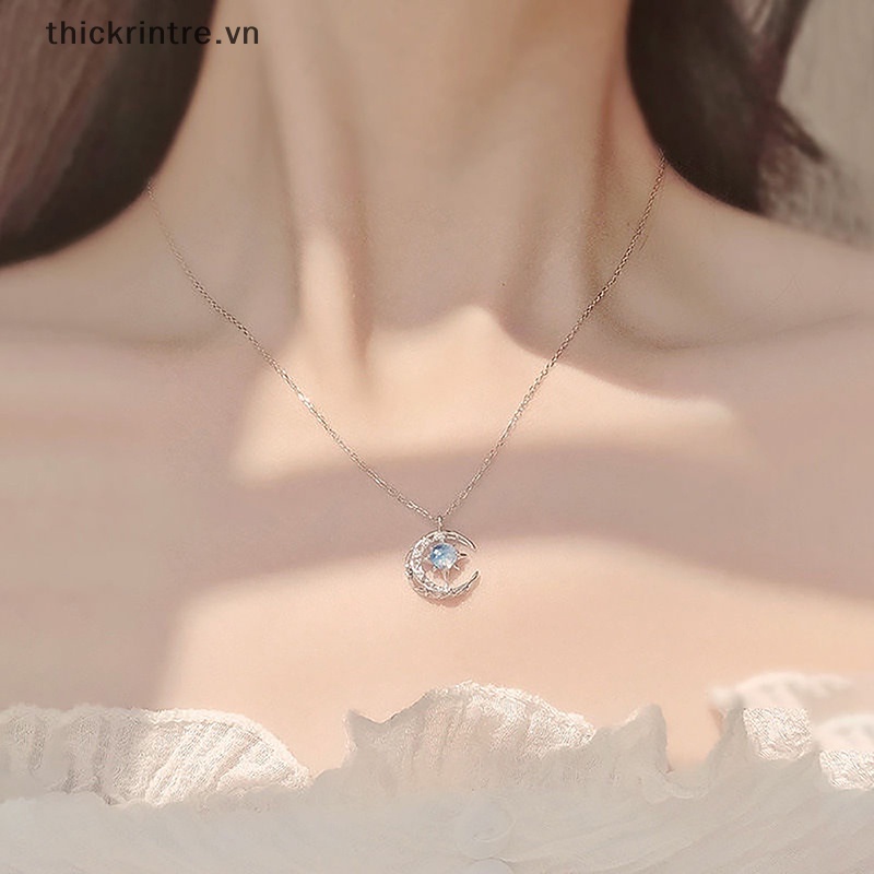Vòng cổ Mặt Trăng Và Ngôi Sao Đính Đá Thời Trang Cho Nữ