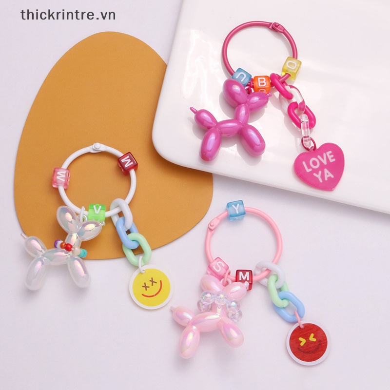 Móc Khóa Hình Cún Và Bong Bóng Bằng Acrylic Dễ Thương