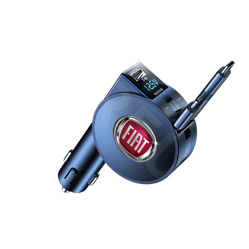 Tẩu Sạc Nhanh USB 3 Trong 1 Có Đèn LED Cho Fiat Uno Toro 500 Bravo Punto Palio Argo Stilo Strada Mobi