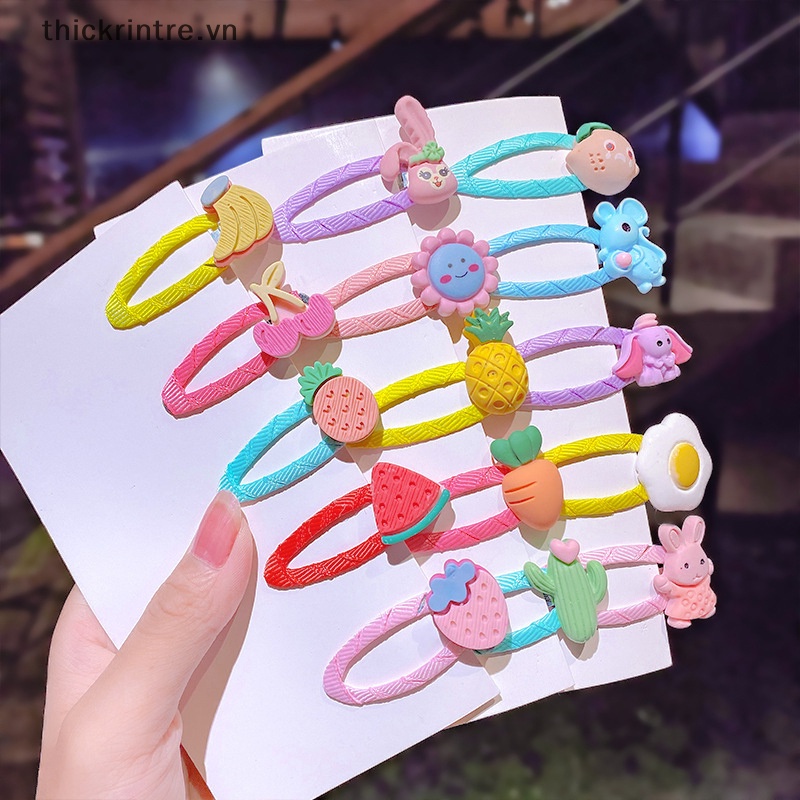 Set 10 Kẹp Tóc Hình Hoa Mưa / Động Vật Hoạt Hình Dễ Thương Cho Bé Gái
