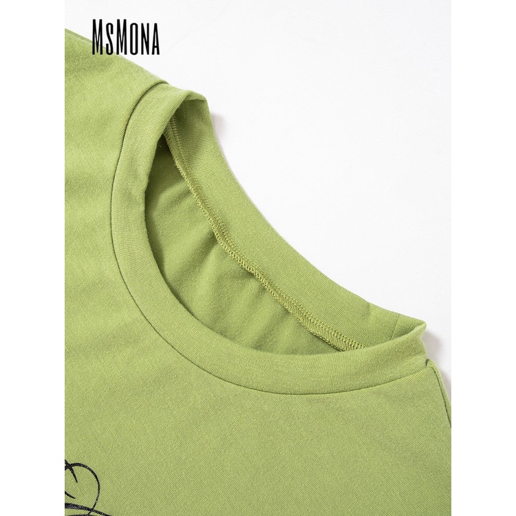 Áo Thun Ngắn Tay Cổ Tròn Màu Trơn Họa Tiết Hoa Thời Trang 2023 Cho Nữ