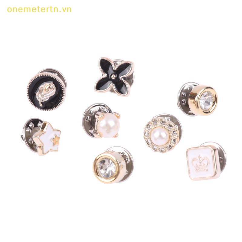 Onemetertn set 10 Ghim Cài Áo Bằng Kim Loại Đính Ngọc Trai Thời Trang Cho Nữ