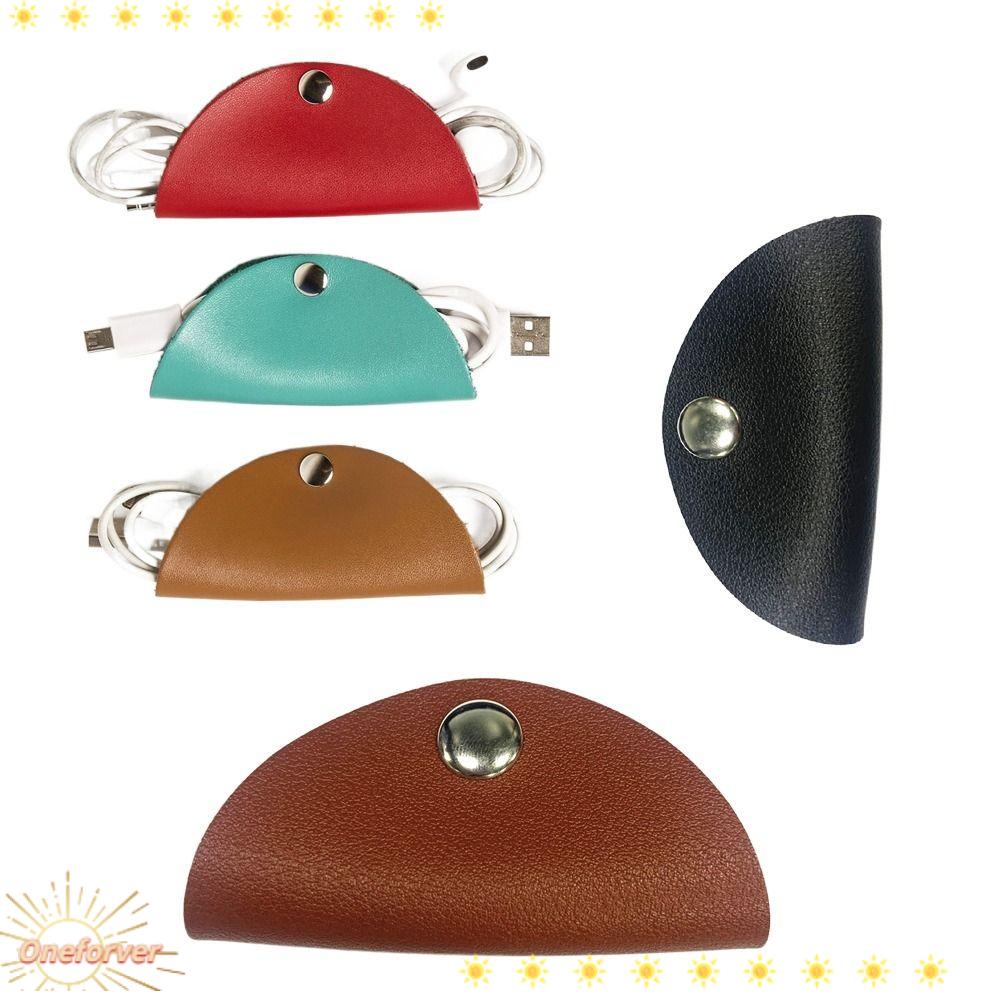 FOREVER Dụng Cụ Quấn Dây Cáp Sạc / Tai Nghe Để Bàn Bằng Da PU