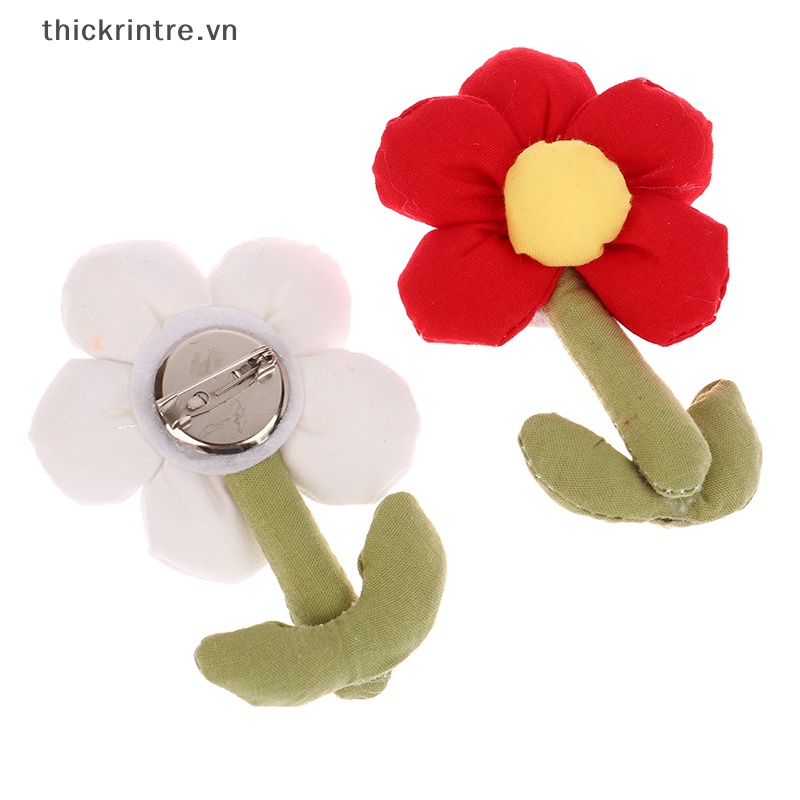 Kẹp Tóc Vải Cotton Phối Lông Họa Tiết Hoa Năm Cánh Dễ Thương Dùng Làm Đồ Thủ Công Diy