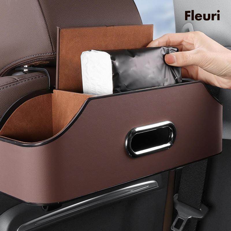 Hộp Đựng Đồ Treo Lưng Ghế Xe Hơi Kèm 2 Đế Lót Ly Tiện Dụng