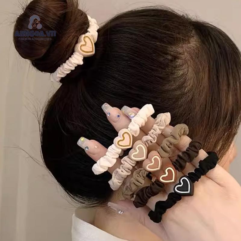 ✨✨Dây Buộc Tóc Hình Trái Tim Đơn Giản Phong Cách Hàn Quốc Cho Nữ