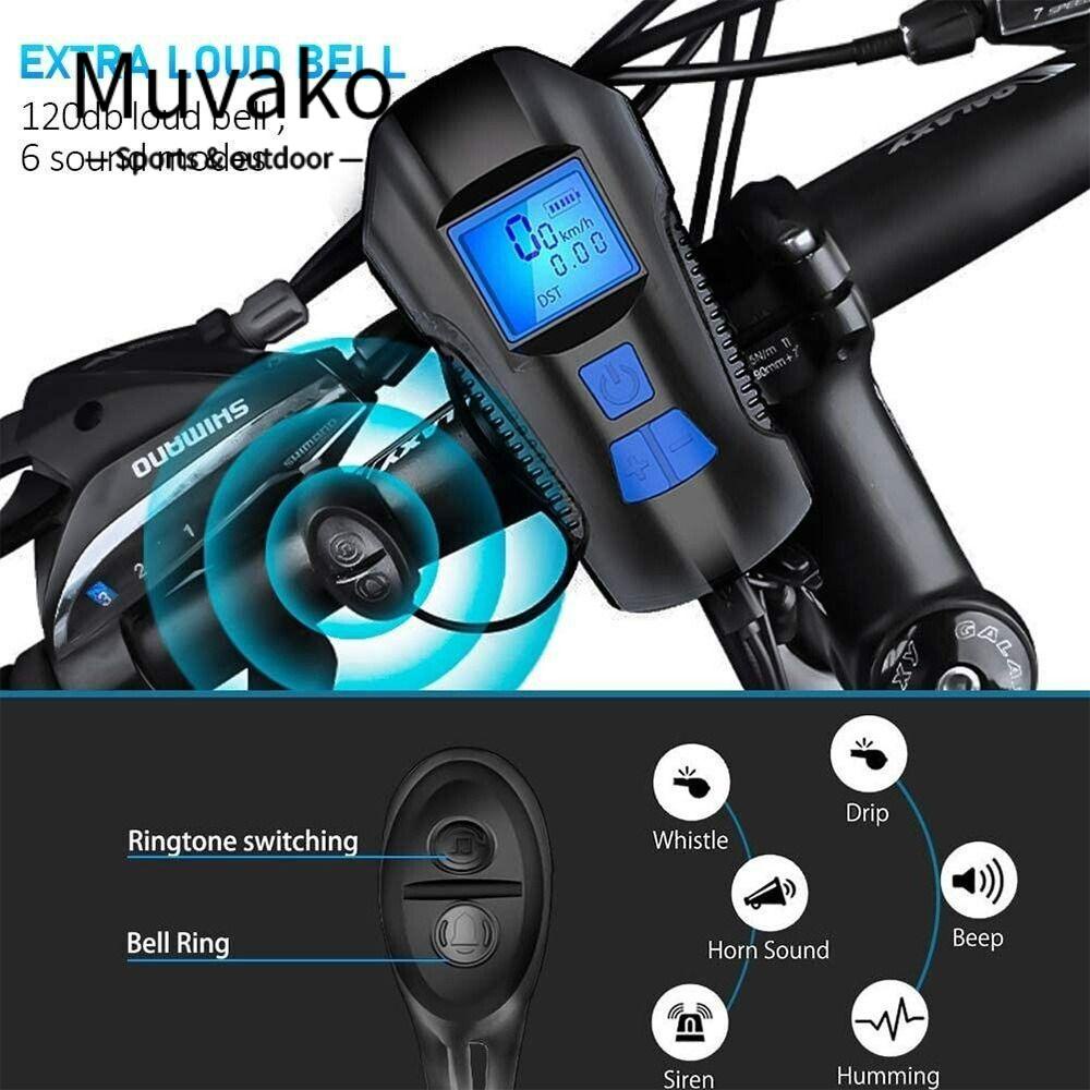 MUVAKO Đèn Pha Xe Đạp Movako Chống Thấm Nước Sạc USB Kèm Loa Tiện Dụng