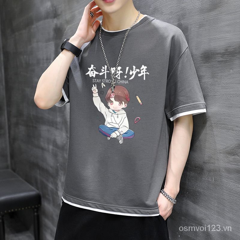 Áo Thun Nam Ngắn Tay Plus Size Phong Cách Đường Phố Mới