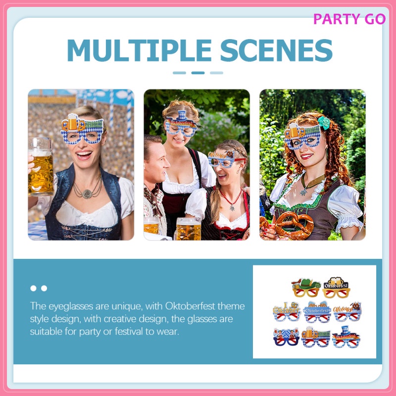Set 8 Cặp Mắt Kính Dùng Để Chụp Hình Trong Buổi Tiệc Oktoberfest