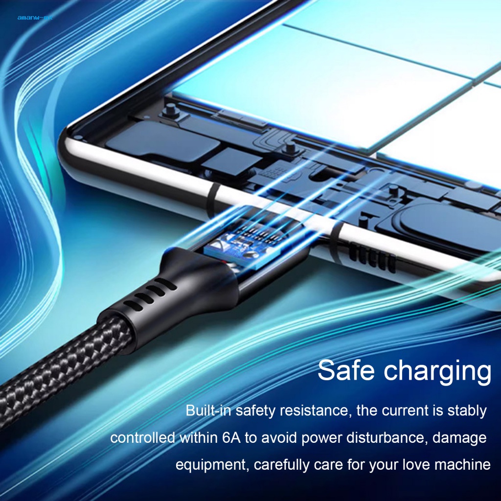 Dây Cáp Sạc Dữ Liệu Type-c 65w / 6a 1.8m Cho Điện Thoại Hiệu Quả