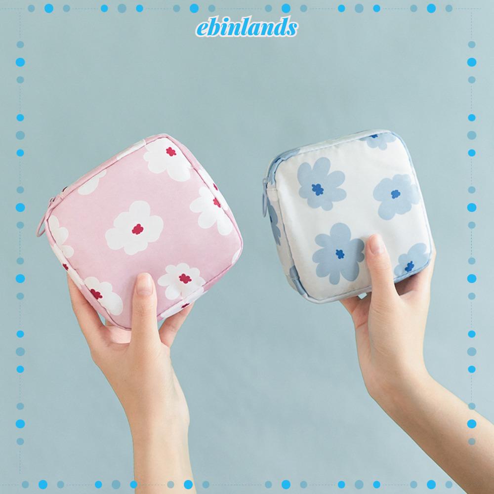 EBINLANDS Ebinlands Túi Đựng Khăn Giấy Vệ Sinh Phong Cách Hoa Phụ Kiện Đi Du Lịch Sinh Lý Hàng Tháng Cho Quý Cô