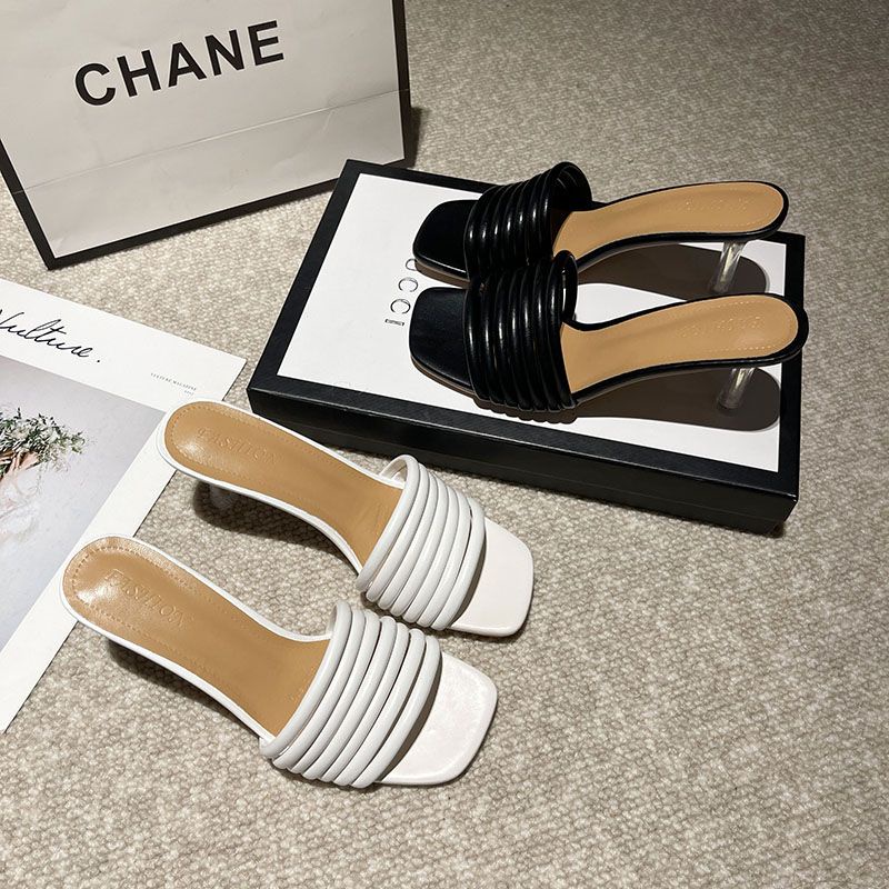 Giày Sandal Cao Gót Mũi Tròn Hở Ngón Thời Trang Dành Cho Nữ