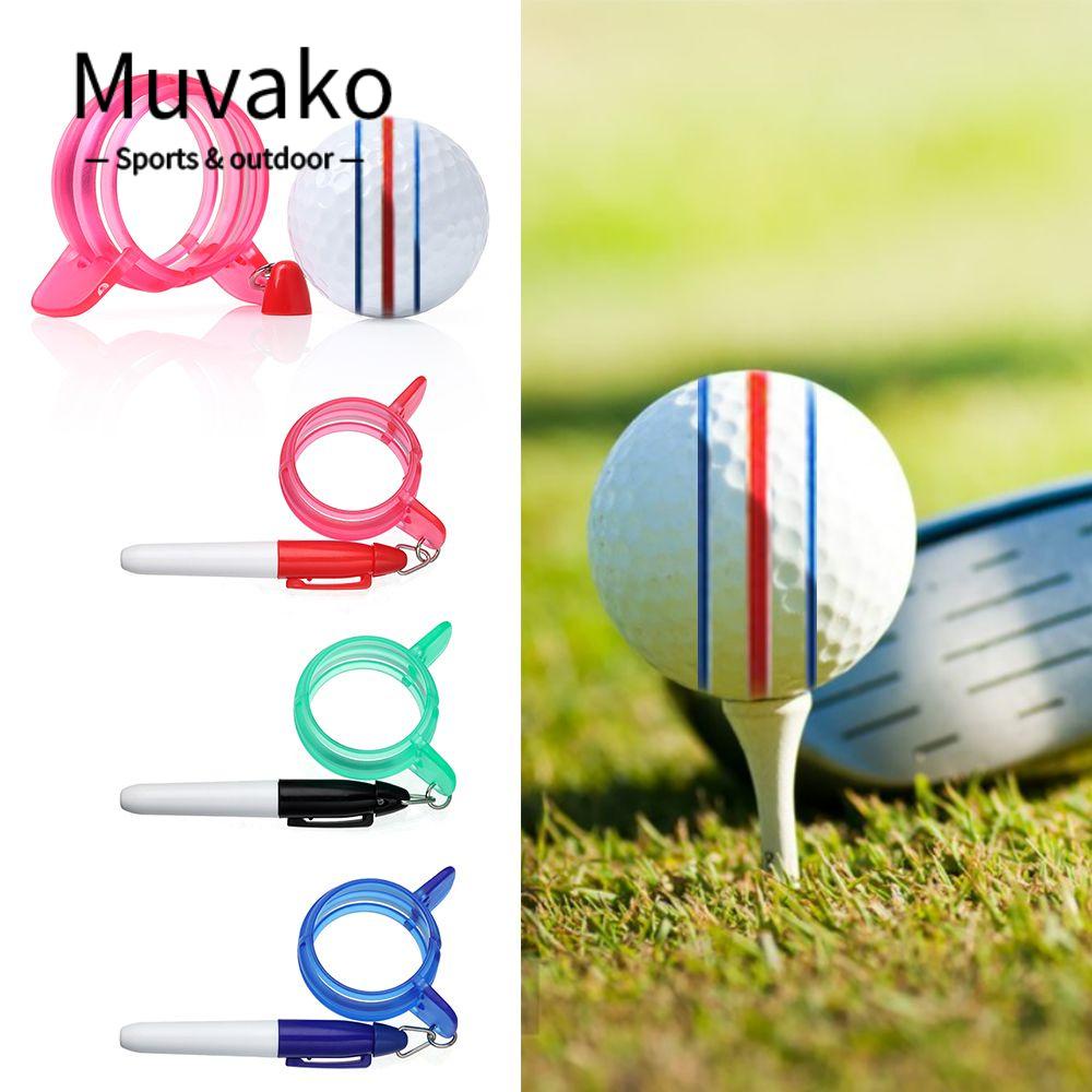 MUVAKO 1 Bộ Dụng Cụ Căn Chỉnh Bóng Golf Ngoài Trời  Kèm Bút Đánh Dấu Đường Nhựa