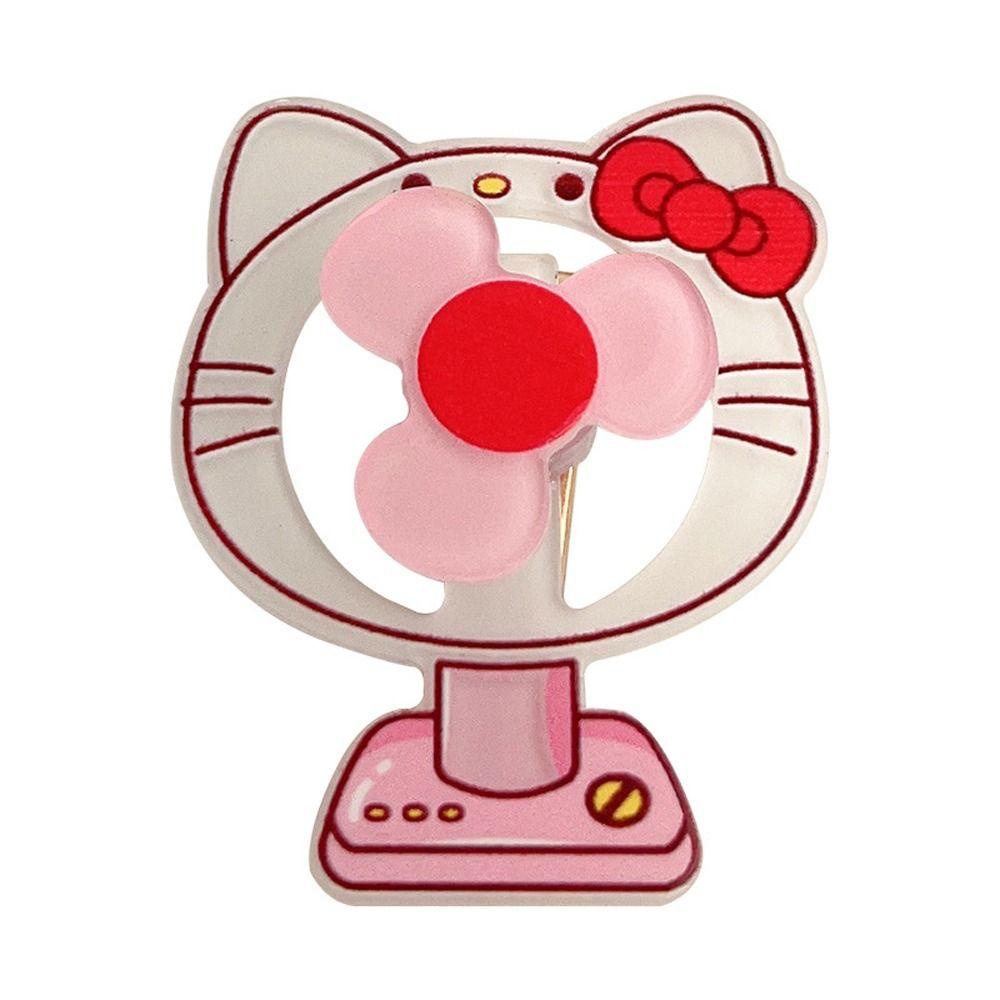 Qqmall Kẹp Tóc Xoay Hình Mèo Kitty Kuromi Hoạt Hình Cho Bé