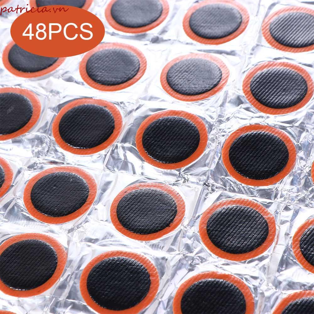 PATRICIA Bộ 48 Miếng Vá Lốp Xe Đạp Hình Vuông / Tròn 25mm