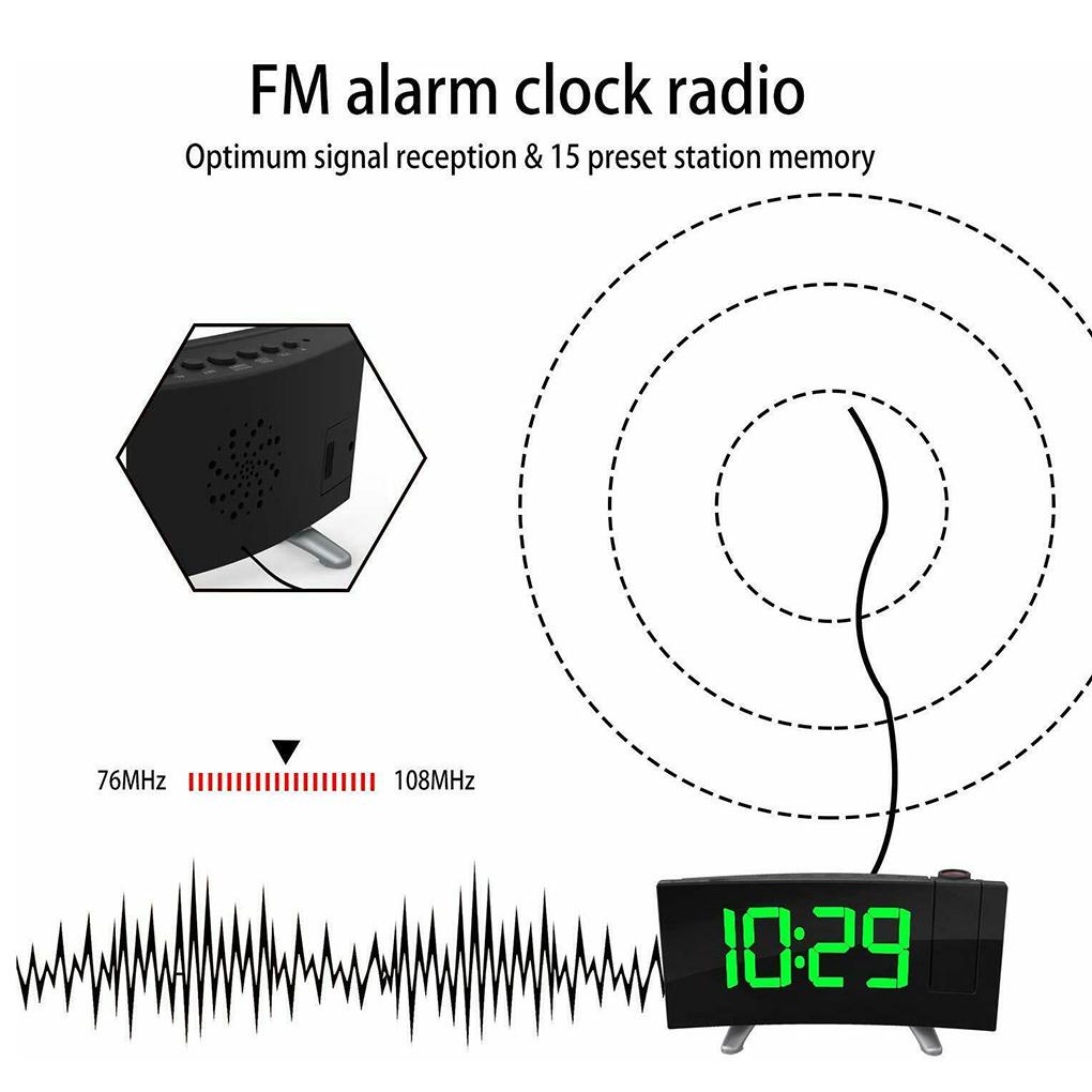 Đồng Hồ Kỹ Thuật Số Với Đài FM Radio Màn Hình LED 8 Inch Để Bàn Phòng Ngủ Khách Sạn