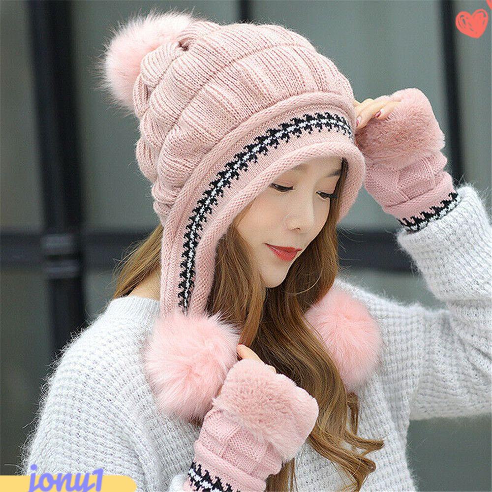 JONYE Mũ Beanie Giữ Ấm Mùa Đông Phong Cách Vintage