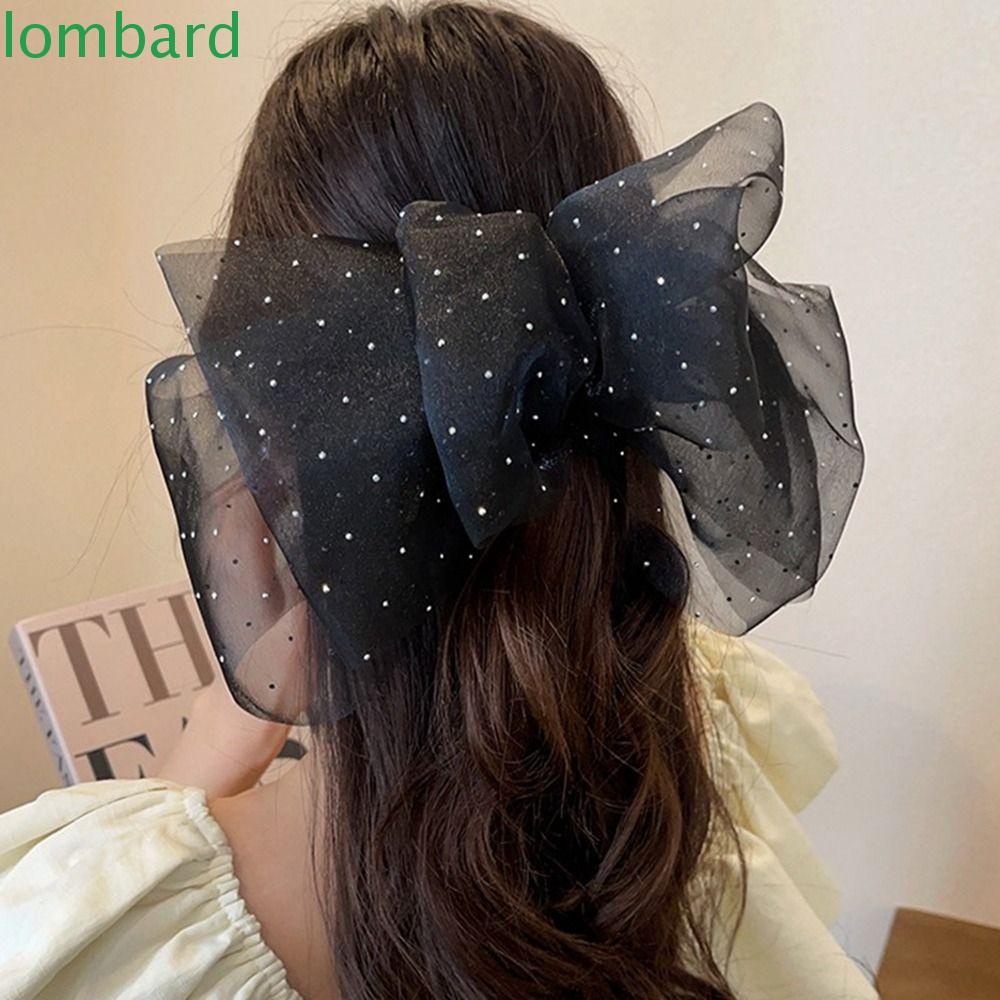 Nơ Kẹp Tóc Bằng Vải Gạc Họa Tiết Chấm Bi Phong Cách Công Chúa Cho Ngày Lễ