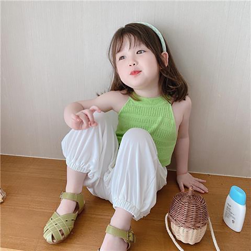 Annie Áo Không Tay Cổ Tròn Màu Trơn Phong Cách Phương Tây Thời Trang Mùa Hè Dành Cho Bé Gái