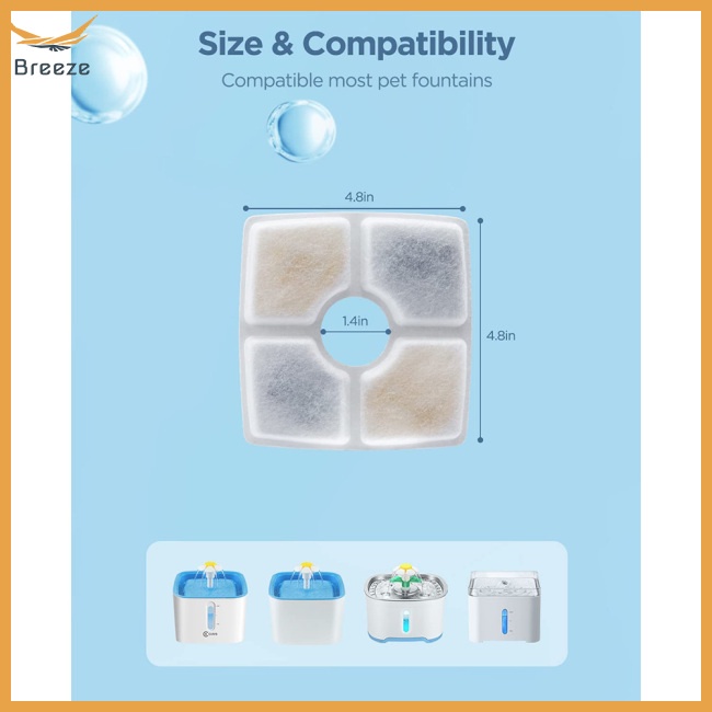 Bộ Lọc Vòi Nước Than Hoạt Tính Hình Vuông Thay Thế Cho Thú Cưng