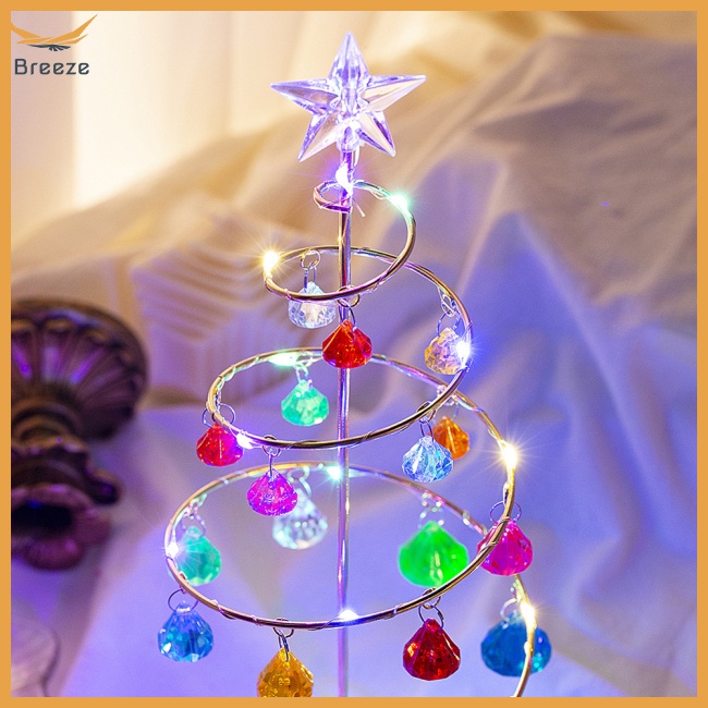 Đèn Led Pha Lê Hình Cây Thông Noel Trang Trí Bàn