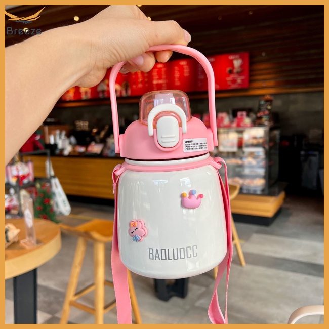 Bình Nước Giữ Nhiệt Bằng Thép Không Gỉ 304 Cỡ Lớn 650ml Thiết Kế Dễ Thương Cho Bé