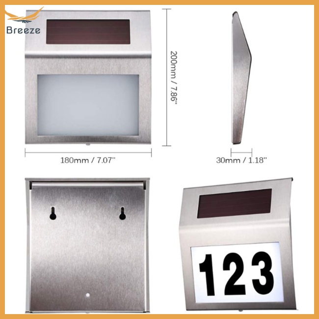 Đèn Led Gắn Tường Trang Trí Bằng Thép Không Gỉ Chống Nước Dùng Năng Lượng Mặt Trời