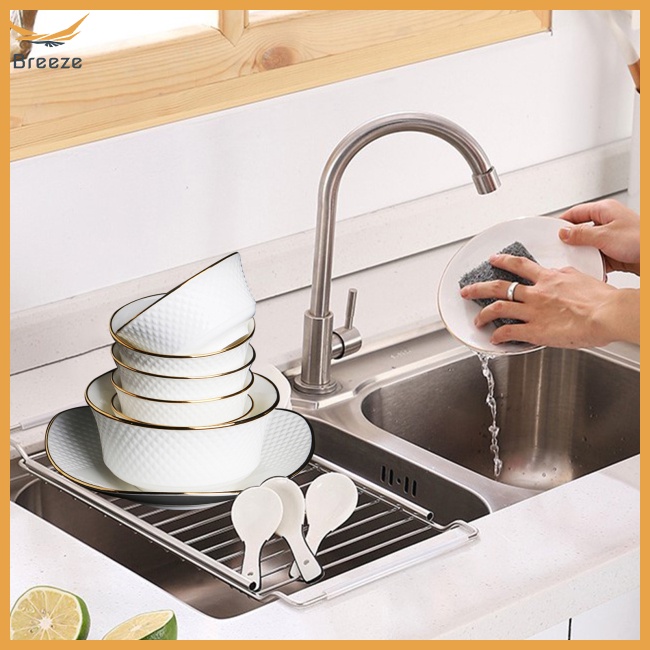 Giá Inox 304 Gắn Bồn Rửa Chén Có Thể Điều Chỉnh Tiện Dụng