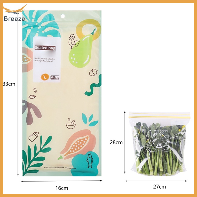 Túi Đựng Thực Phẩm Trong Suốt 3 Kích Cỡ Cho Tủ Lạnh