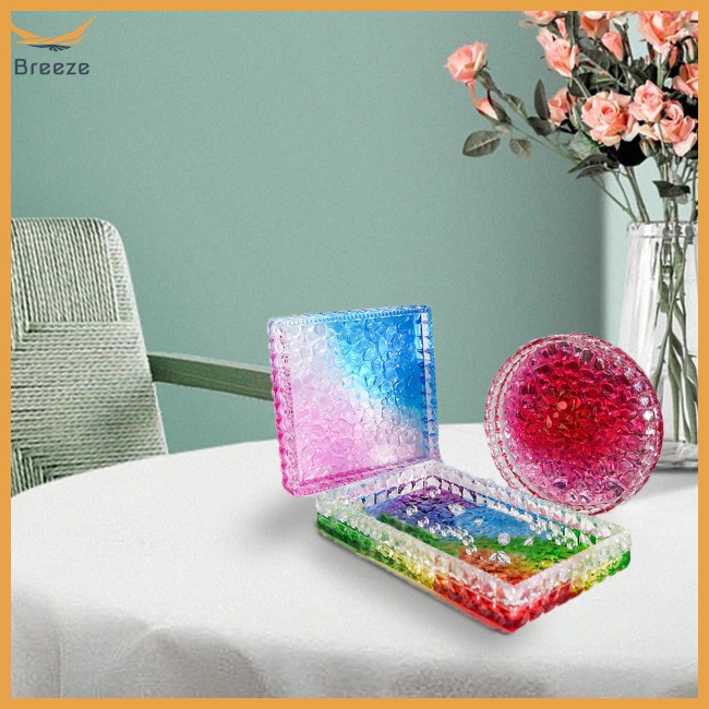 Set 3 Khuôn Silicone Làm Đáy Kim Cương / Tròn / Chữ Nhật Chống Thấm Nước Cho Người Mới Bắt Đầu