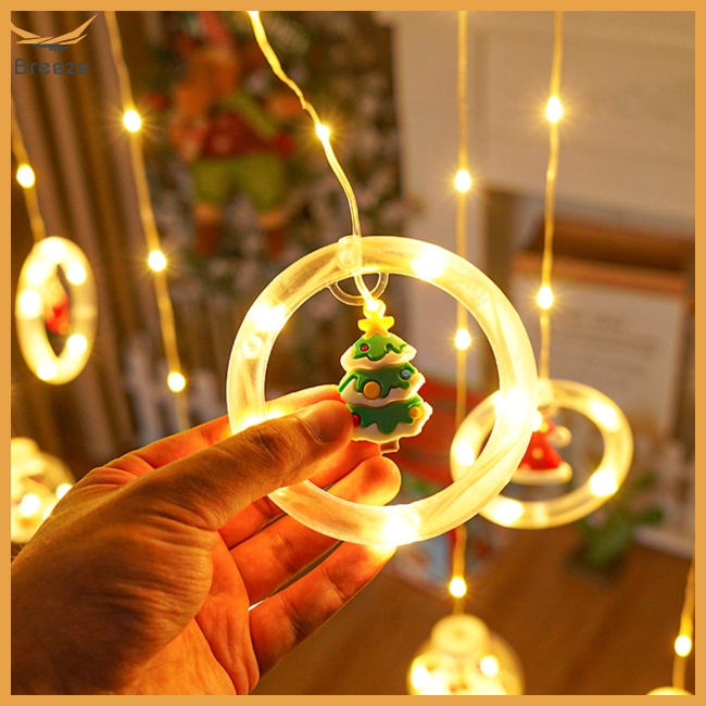 Dây Đèn Led Chống Nước Hình Ông Già Noel Trang Trí Cây Thông Noel