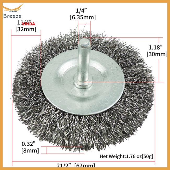 Set 6 Chổi Sợi Thép Carbon Cao Cấp Thân Tròn 1 / 4 Inch 0.0118 Inch