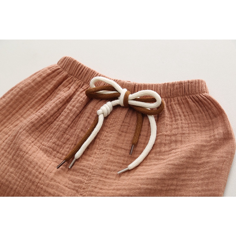 Bộ Áo Thun Cotton + Quần Sooc Linen Thời Trang Mùa Hè Cho Bé 0-5 Tuổi