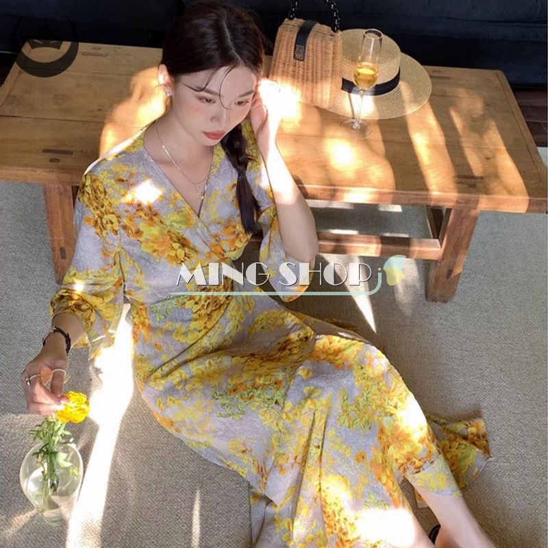 Đầm Dài Dáng Rộng In Hoa Thời Trang Mùa Hè Cho Nữ