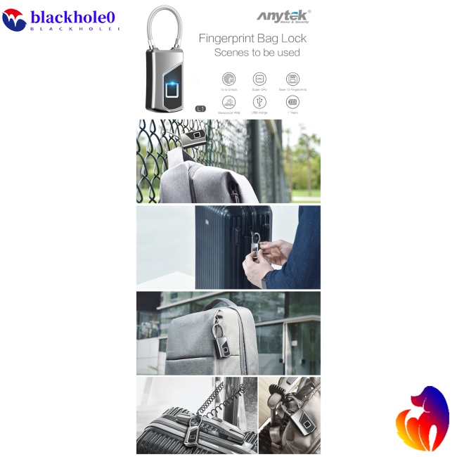 Ổ Khóa Vân Tay Thông Minh BH L1 Chống Trộm Chống Nước Sạc Usb Cho Hành Lý