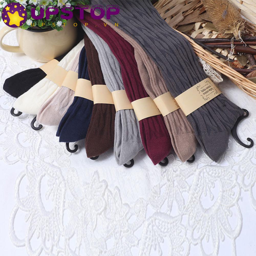 UPSTOPVN Tất Cotton Dài Qua Gối Giữ Ấm Mùa Đông