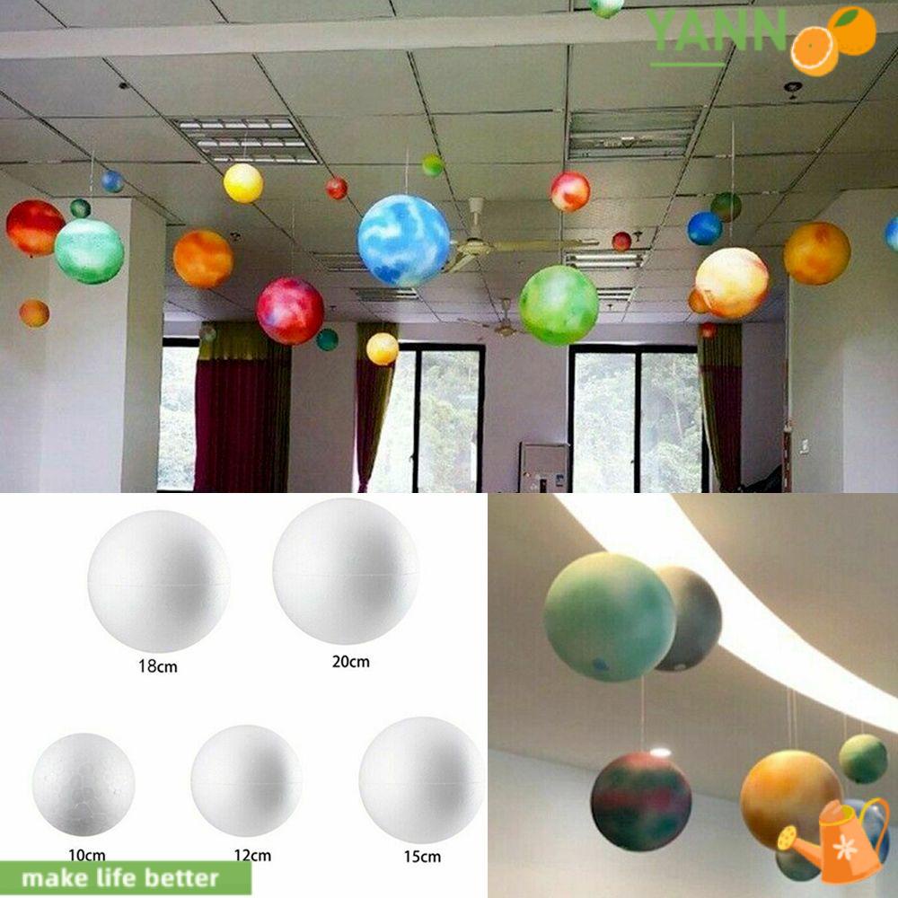 YANN1 Quả Cầu 10 / 12 / 15 / 18 / 20cm Màu Trắng Trang Trí Giáng Sinh Chất Lượng Cao