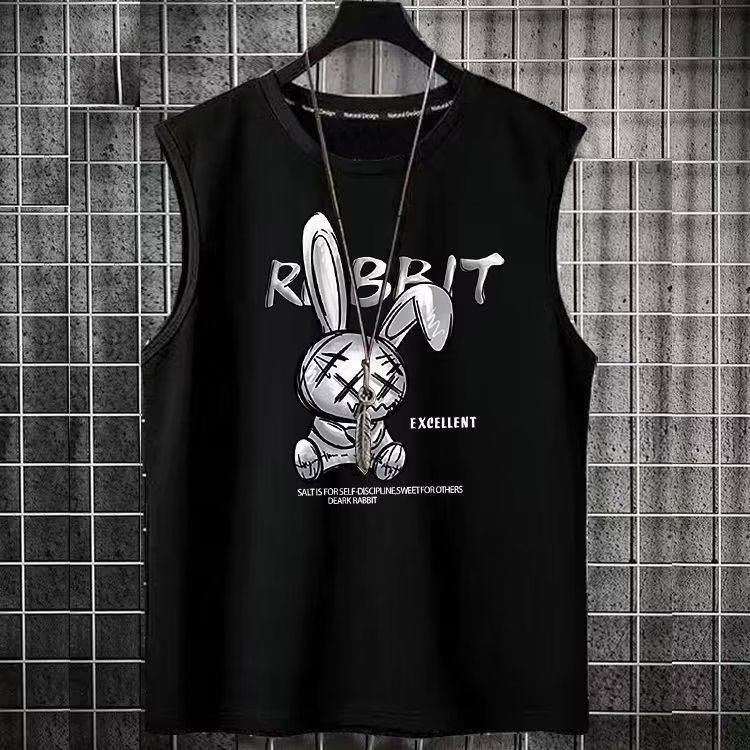 [Giá Thấp Nhất] Áo Thun Ba Lỗ Cổ Tròn Oversize In Hình Thỏ Hoạt Hình Phong Cách Nhật Bản Mùa Hè Cho Cặp Đôi