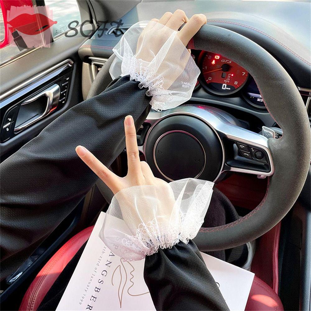 Găng Tay Chống Nắng Dài Mỏng Thoáng Khí Bảo Vệ Cánh Tay Khi Lái Xe