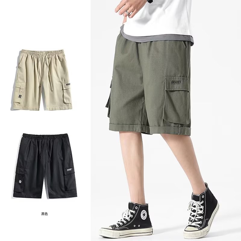 Quần ngắn ống rộng Chất Liệu Cotton Phối Túi Lớn Thời Trang Xu Hướng Hàn Quốc Cho Nam