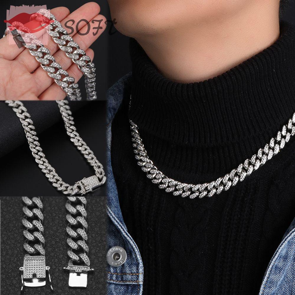 SOFTNESS Vòng Cổ Thời Trang Hip Hop Lấp Lánh Sang Trọng