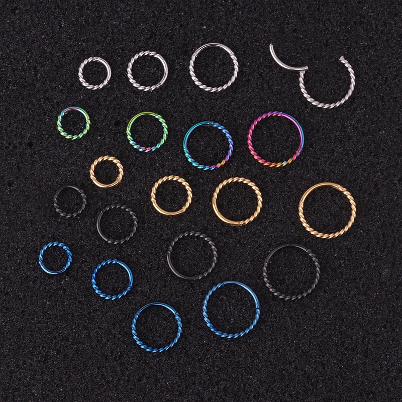 1 Khuyên Mũi Tròn Dạng Xoắn Bằng Thép Không Gỉ Cá Tính Đơn Giản Dành Cho Nam Nữ