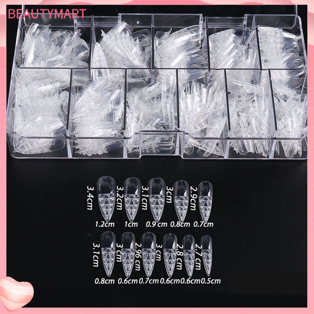 Hộp 500 Móng Tay Giả Trong Suốt Dùng Trang Trí Nghệ Thuật