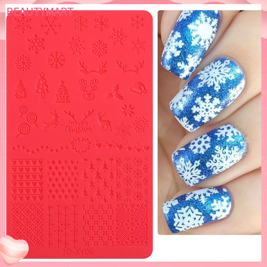 Khuôn Silicone Dập Nổi Họa Tiết 3D Trang Trí Móng Nghệ Thuật Cho Nữ